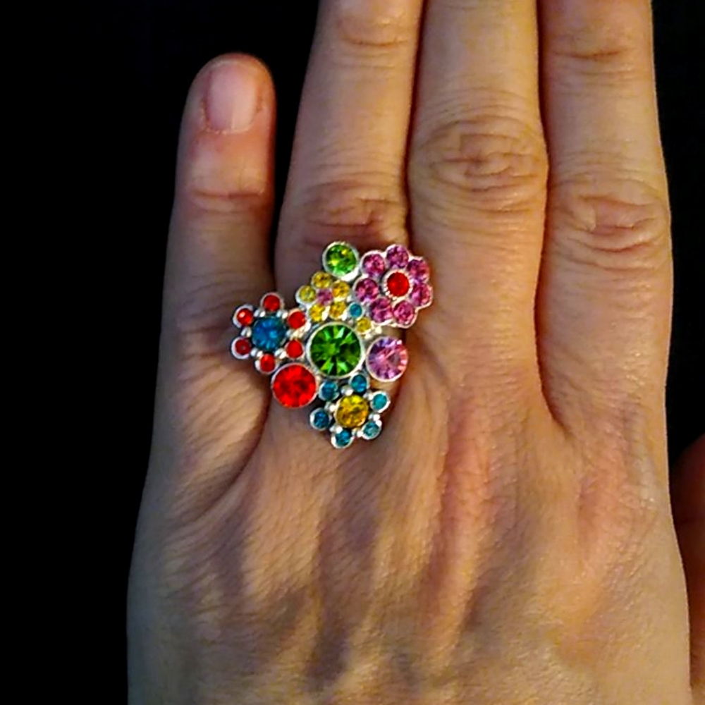 Multicolored crystal ring - Picture 3 of 4